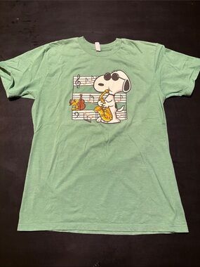 Snoopy Music Graphic Tee - Mint Green